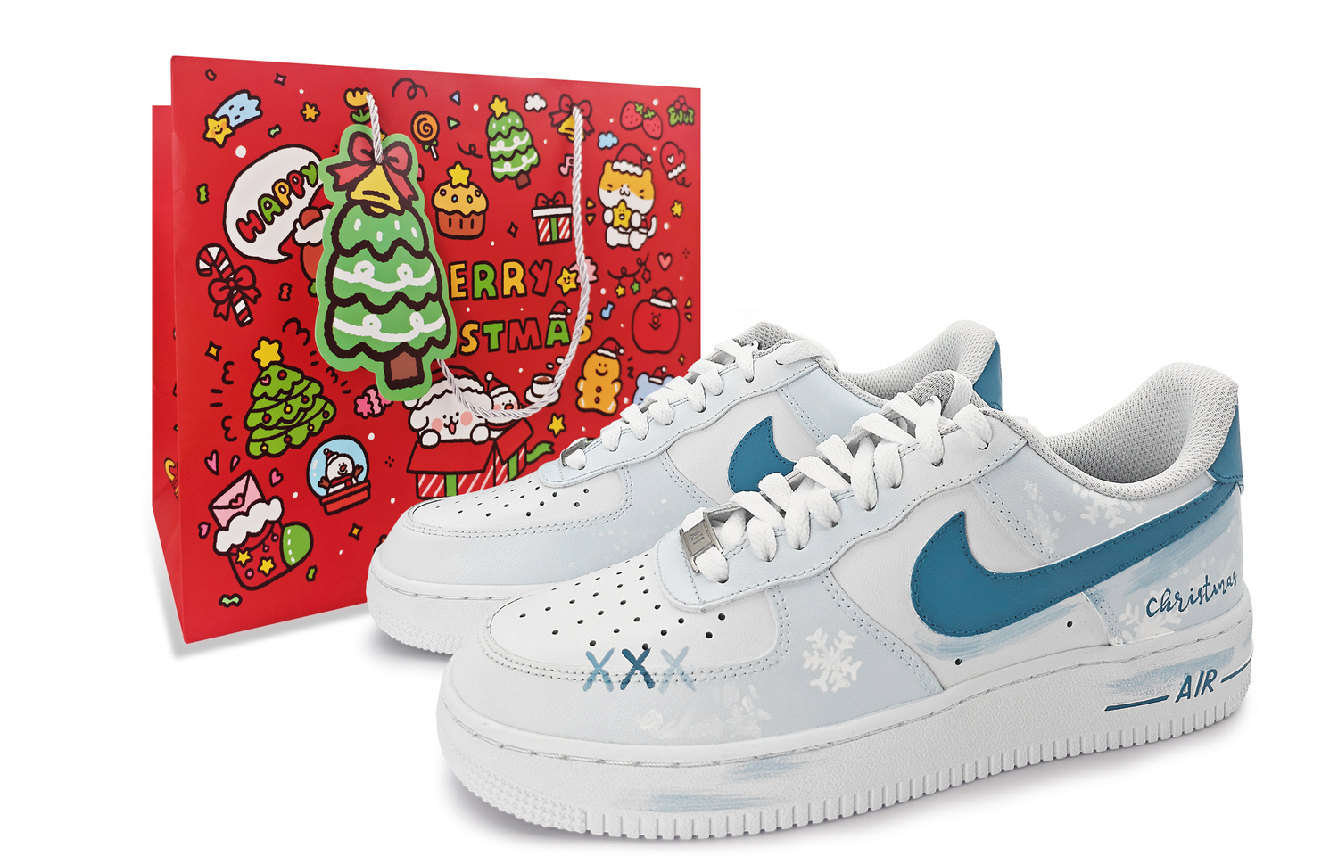 

Nike Зимние кожаные низкие кроссовки для скейтбординга Air Force 1, унисекс, синий