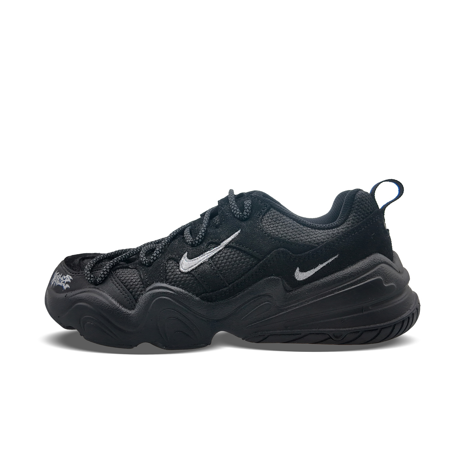 

Nike Тех Хера Лоу топ повседневная обувь унисекс черный серебристый, цвет Black Silver