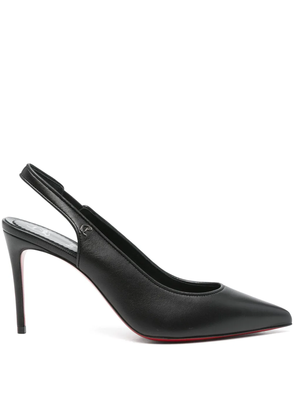 90-миллиметровые кожаные туфли с открытой пяткой Christian Louboutin, черный