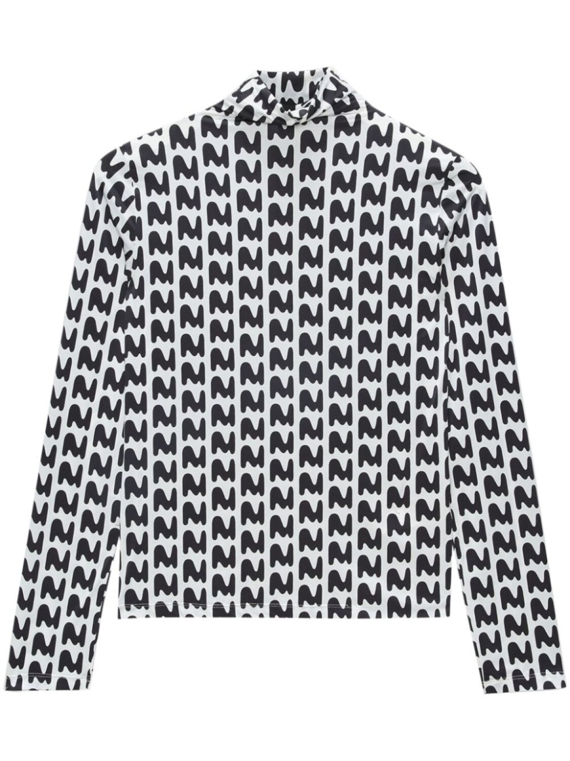 

MSGM футболка с высоким воротником и логотипом, белый