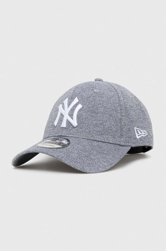 

Хлопковая кепка с козырьком New Era, серый