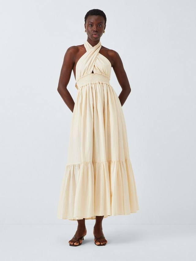 

Органическое хлопковое макси-платье с топом на запах John Lewis, Cream