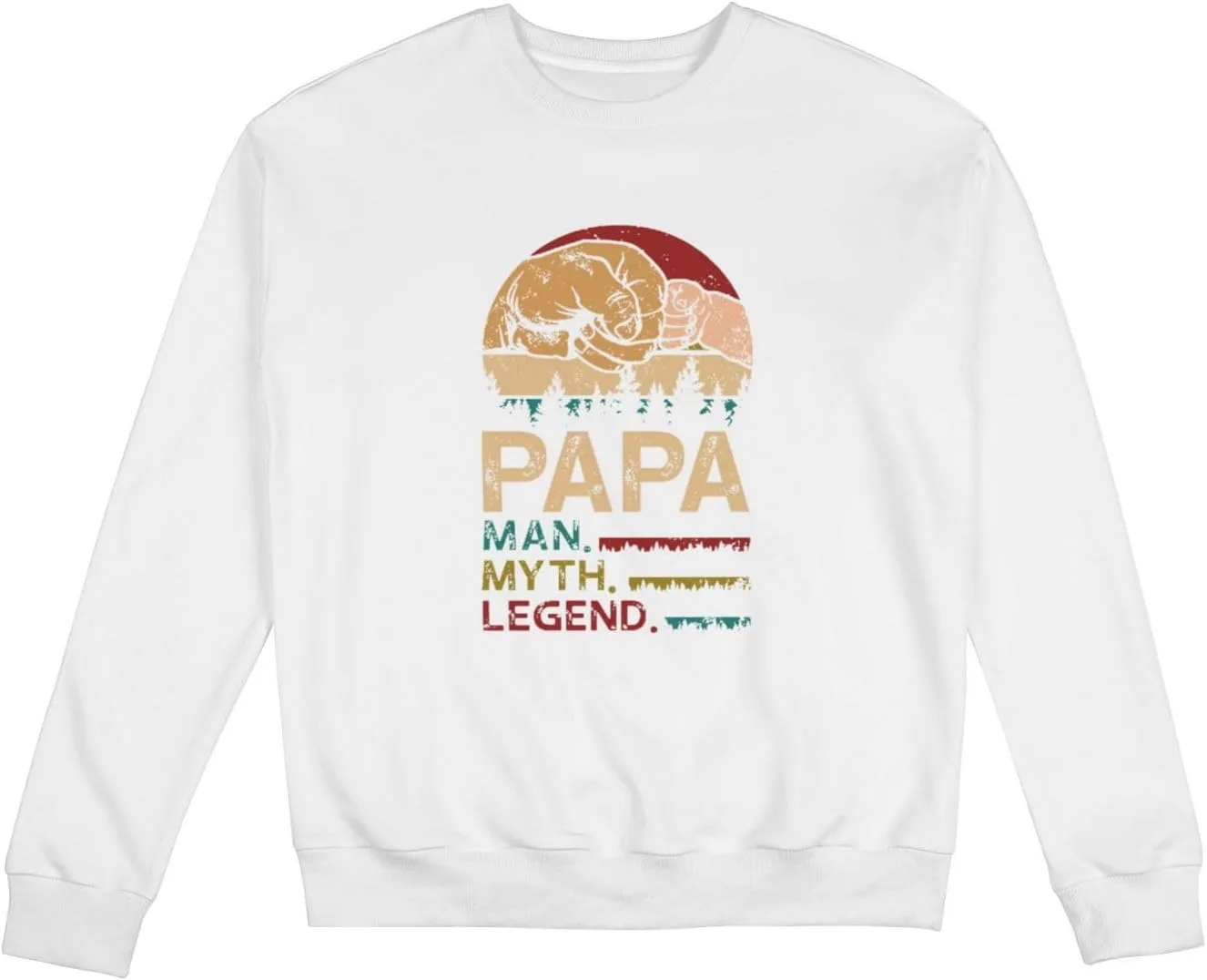 Толстовка с длинными рукавами и капюшоном Papa Man Myth Legend, забавный подарок, белая Generic, белый
