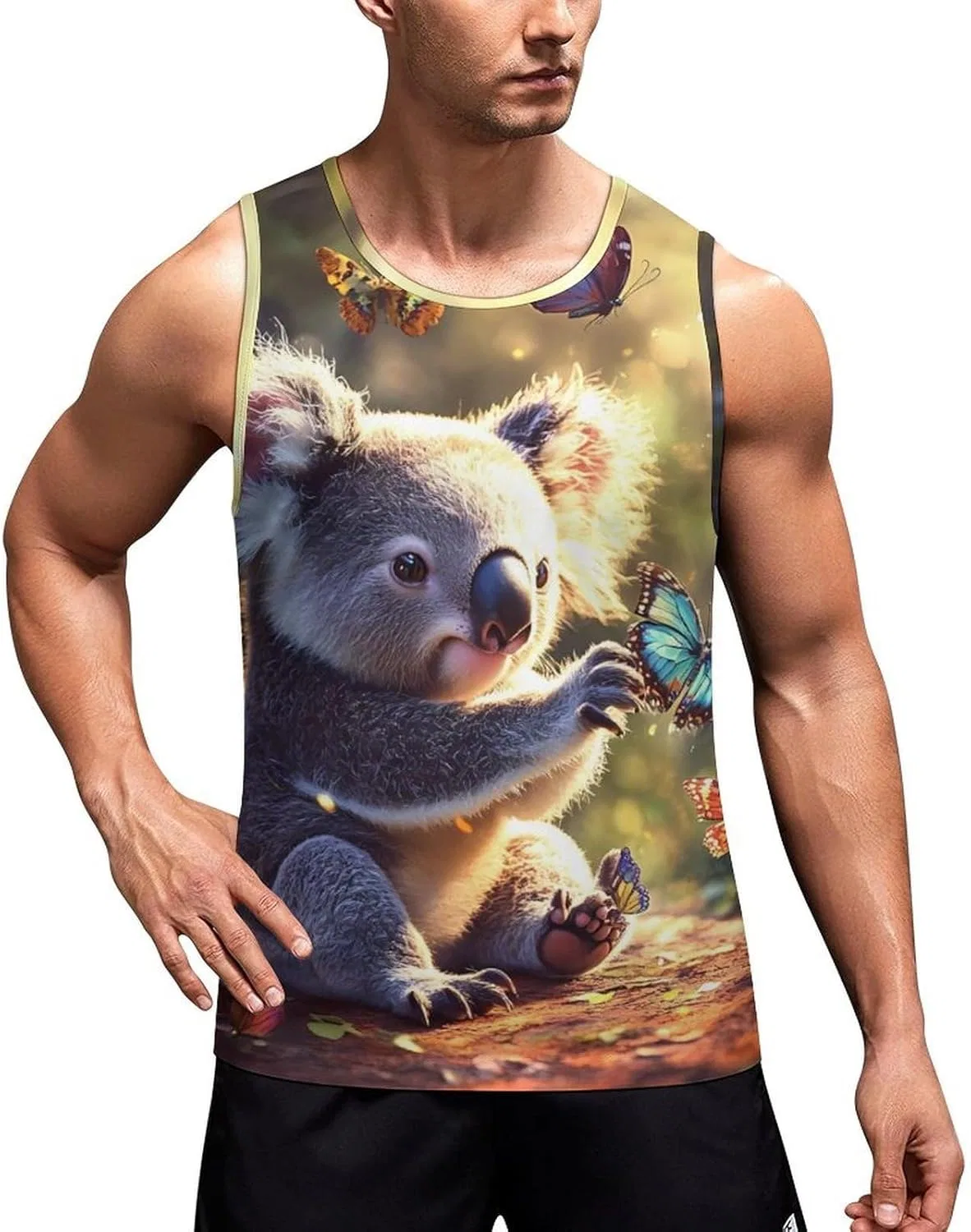 Мужской топ-майка с принтом, бабочка, Koala, Style