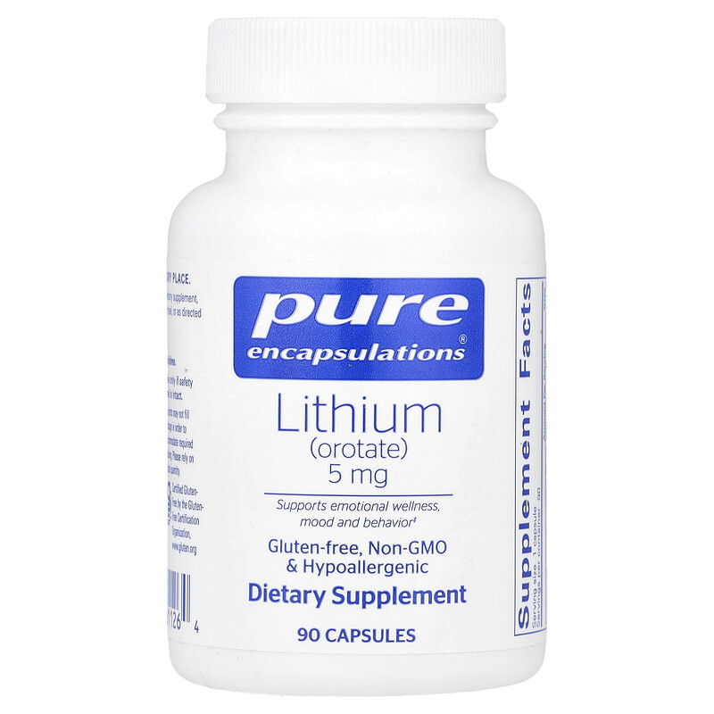 

Pure Encapsulations, Литий (оротат), 5 мг, 90 капсул
