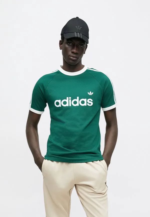 Футболка с принтом 3s с контрастной отделкой Adidas Originals, Collegiate Green — фото 4