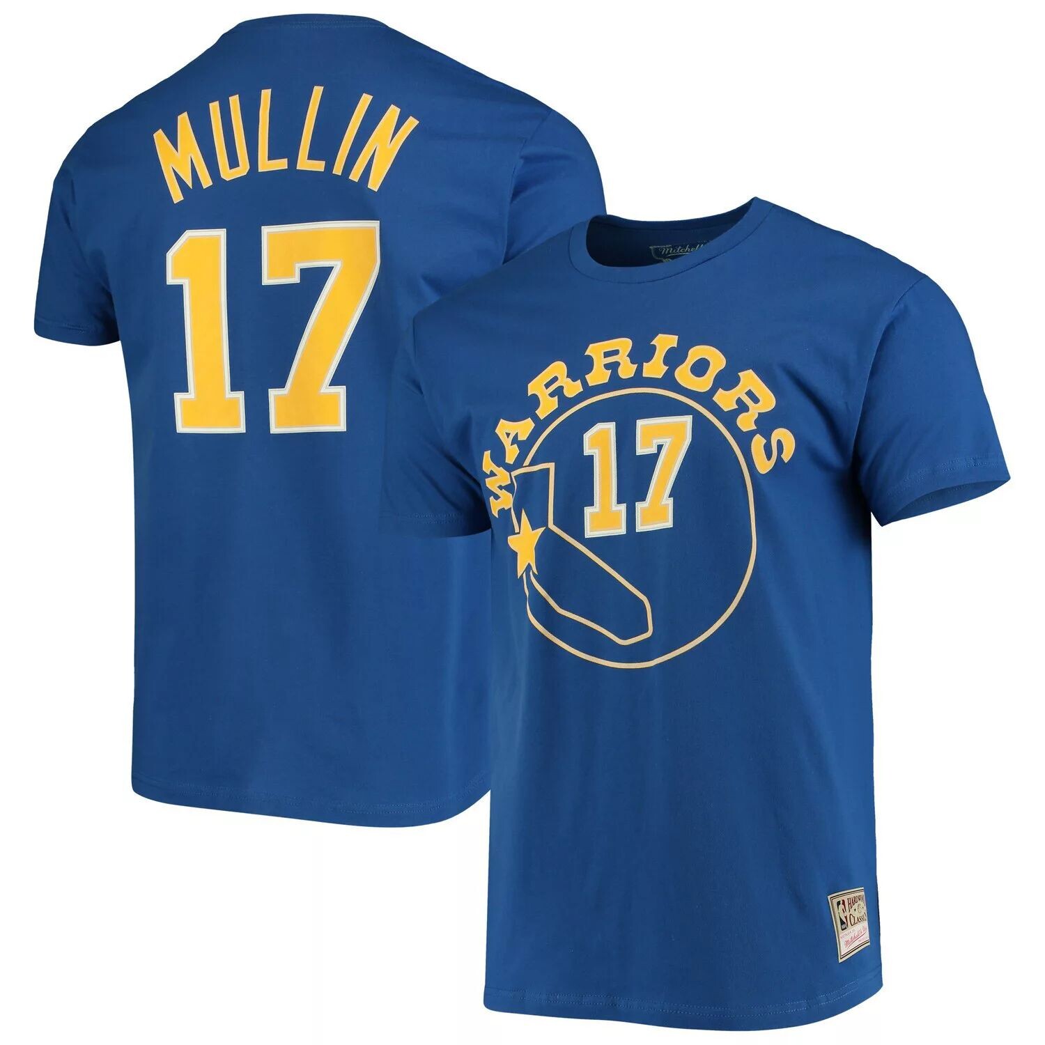 

Мужская футболка Mitchell & Ness Chris Mullin Royal Golden State Warriors Hardwood Classics с именем и номером команды