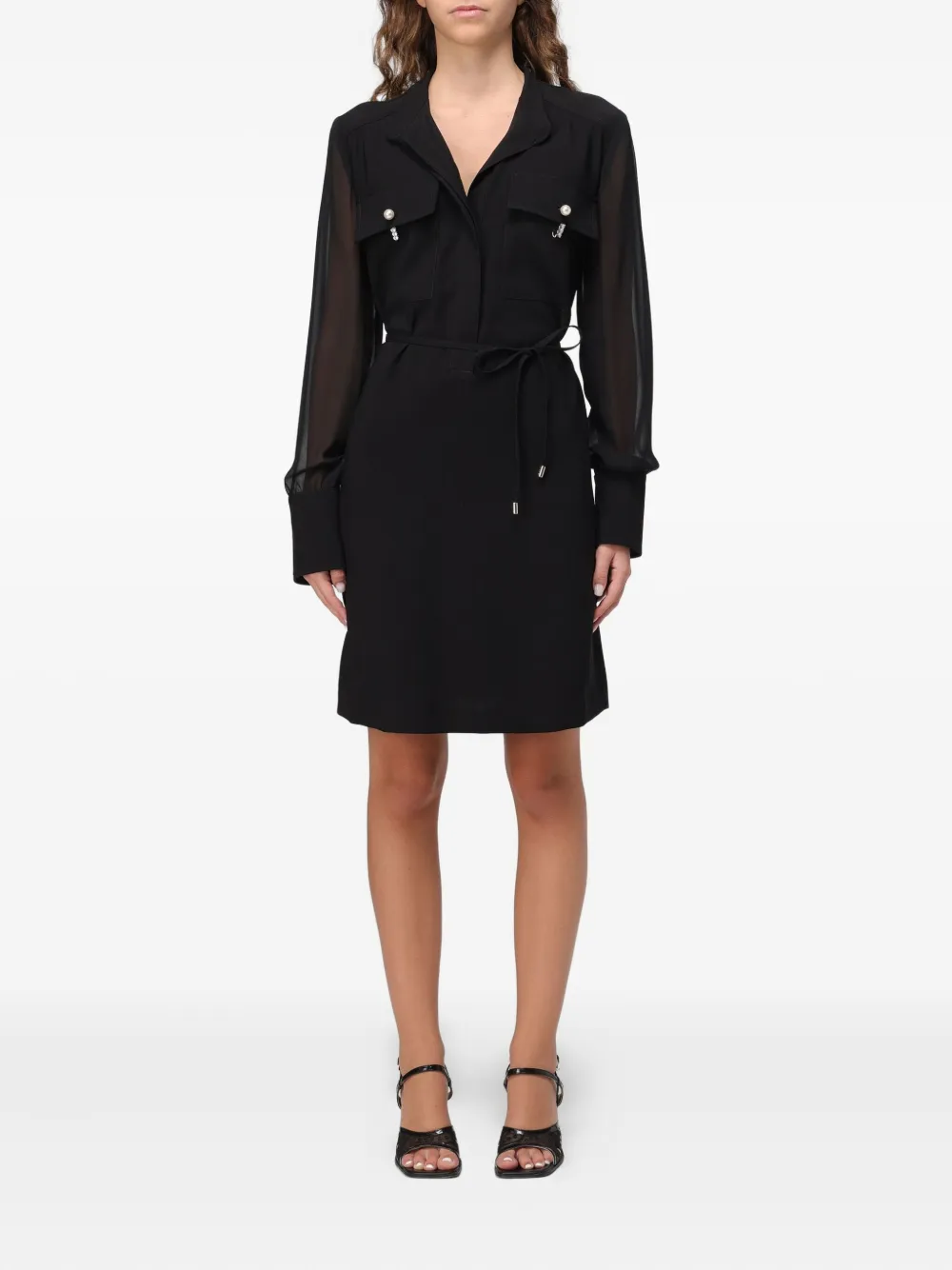 

Рубашка-платье с отделкой из искусственного жемчуга Liu Jo, черный