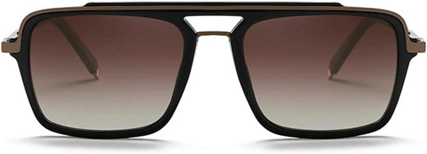 

Мужские солнцезащитные очки Helena Retro с квадратной оправой и двойной перемычкой, защита от УФ-излучения UV400, модные градиентные женские солнцезащитные очки в стиле полупанк для вождения, C6