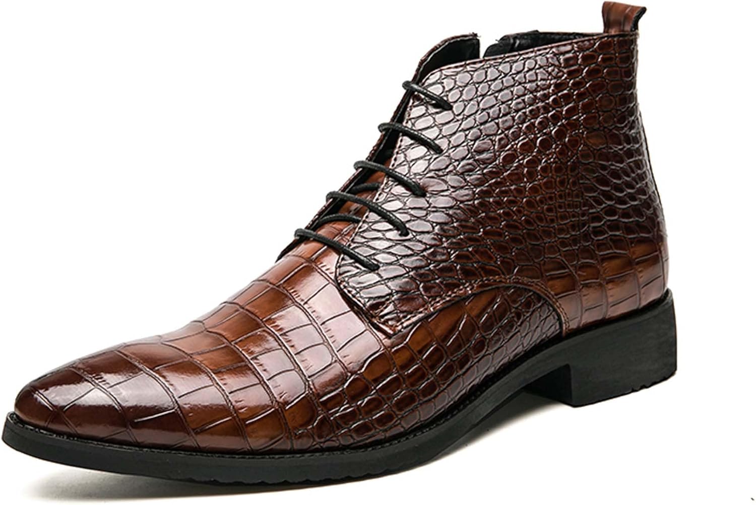 

Мужские оксфорды, модные заостренные городские деловые повседневные формальные ботинки, легкие, с нескользящей подошвой, для офисной формы, вечеринок, костюмов, высокие кожаные туфли Generic, коричневый