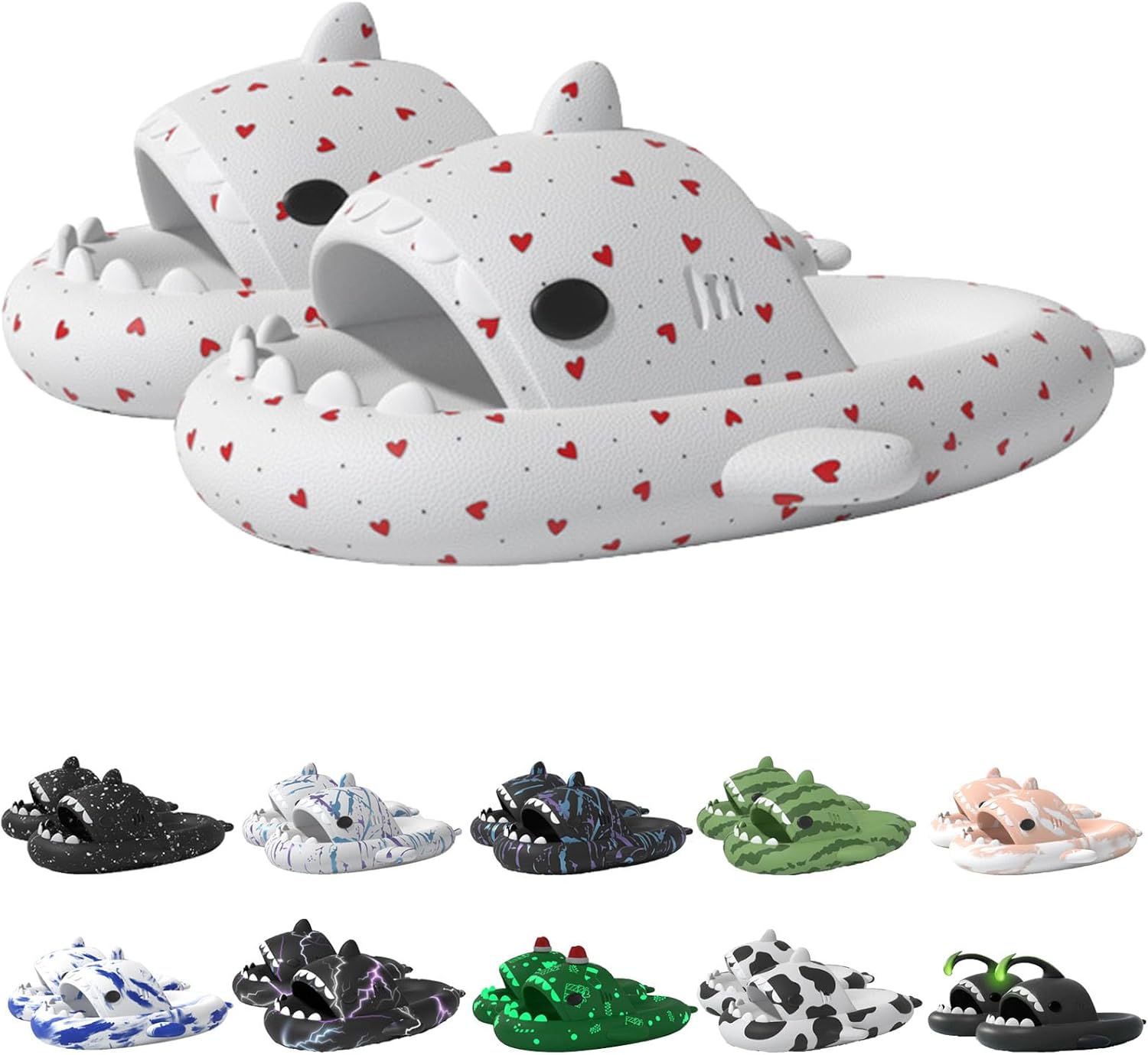 

Оригинальные шлепанцы Sharklas Polares, оригинальные Sharklas, шлепанцы Sharky, шлепанцы с изображением акулы, сандалии Shark Slides для женщин и мужчин Jfxgjuv, Heart 9.5-10 Women/7.5-8 Men