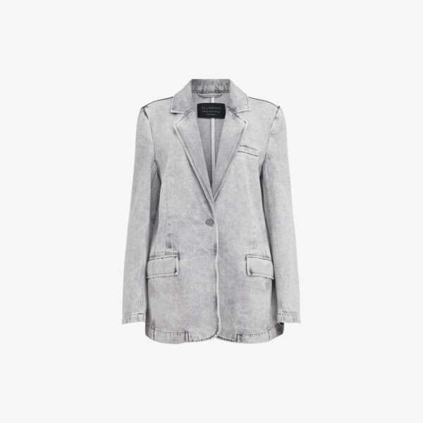 

Джинсовый пиджак в стиле оверсайз Allsaints, серый