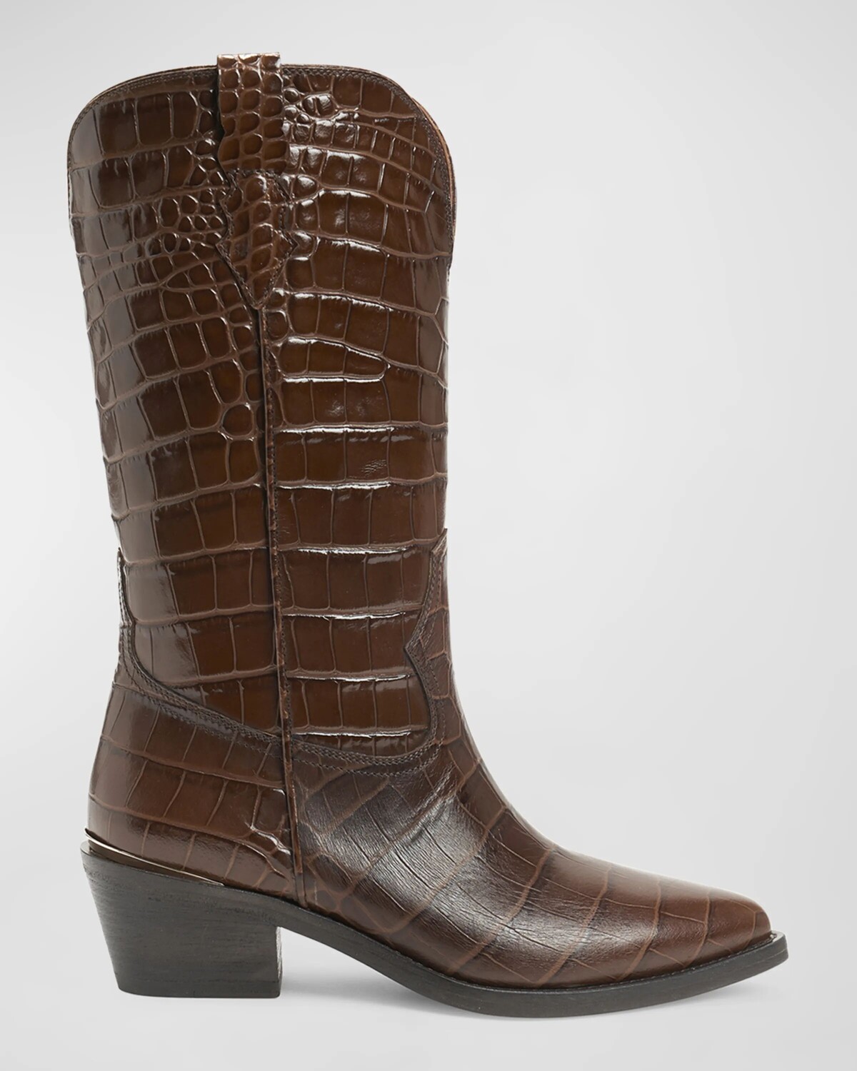 Сапоги в стиле вестерн Meghan Croco Partlow, цвет Cioccolato