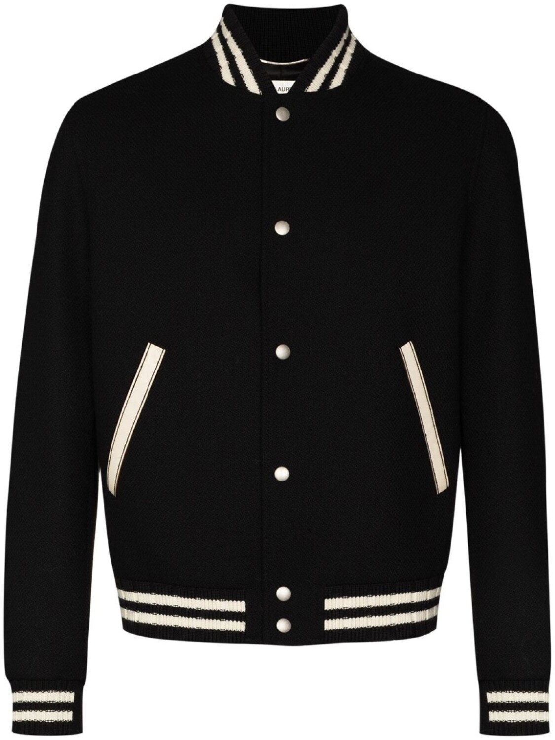 

Saint Laurent бомбер с вышитым логотипом, черный