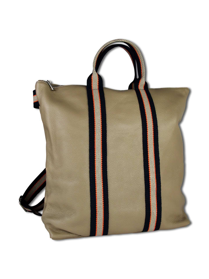 

Рюкзак Toscanto Cityrucksack Leder, Canvas taupe, blau, beige ca. 43cm