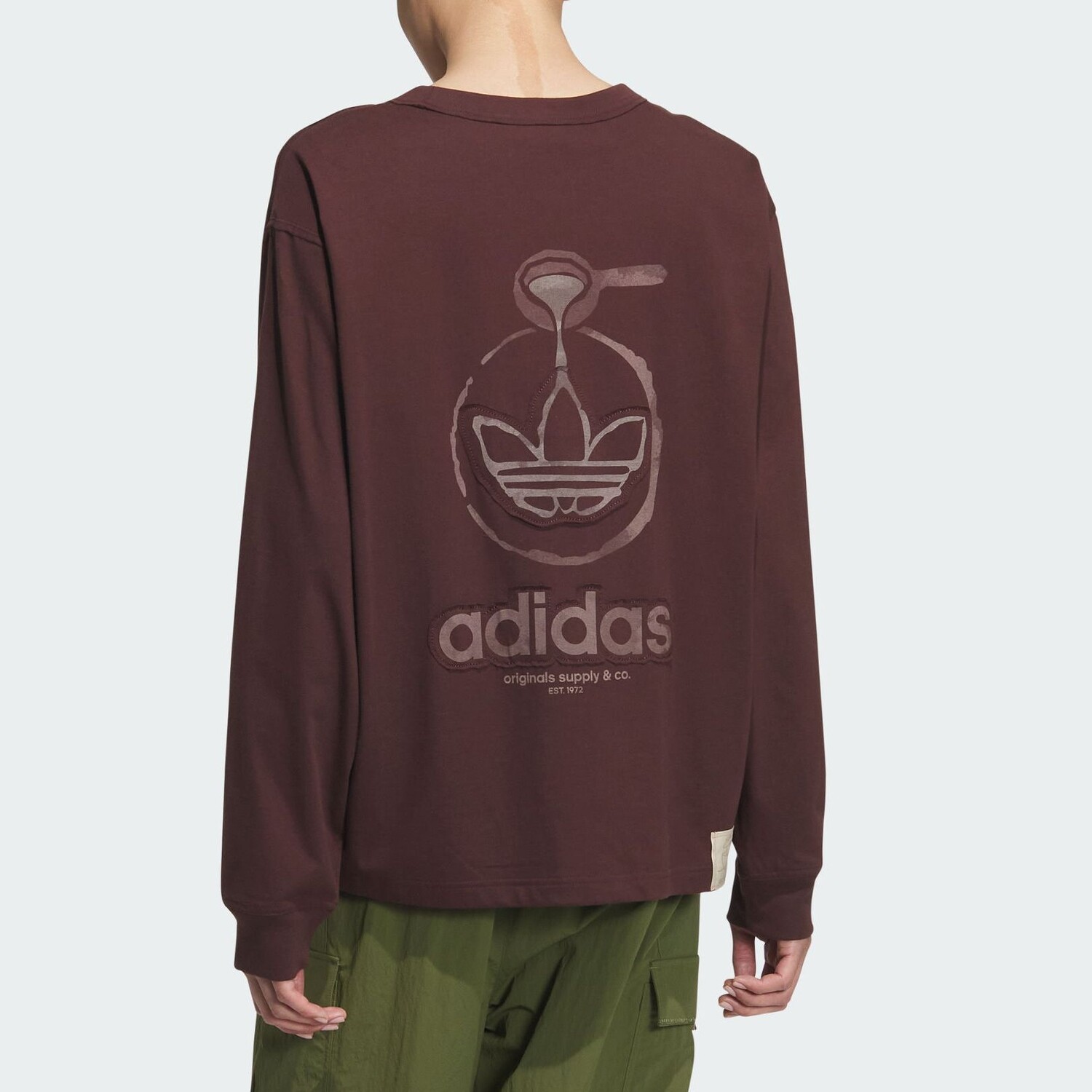 Толстовка TOC унисекс темно-коричневая Adidas Originals, коричневый — фото 3