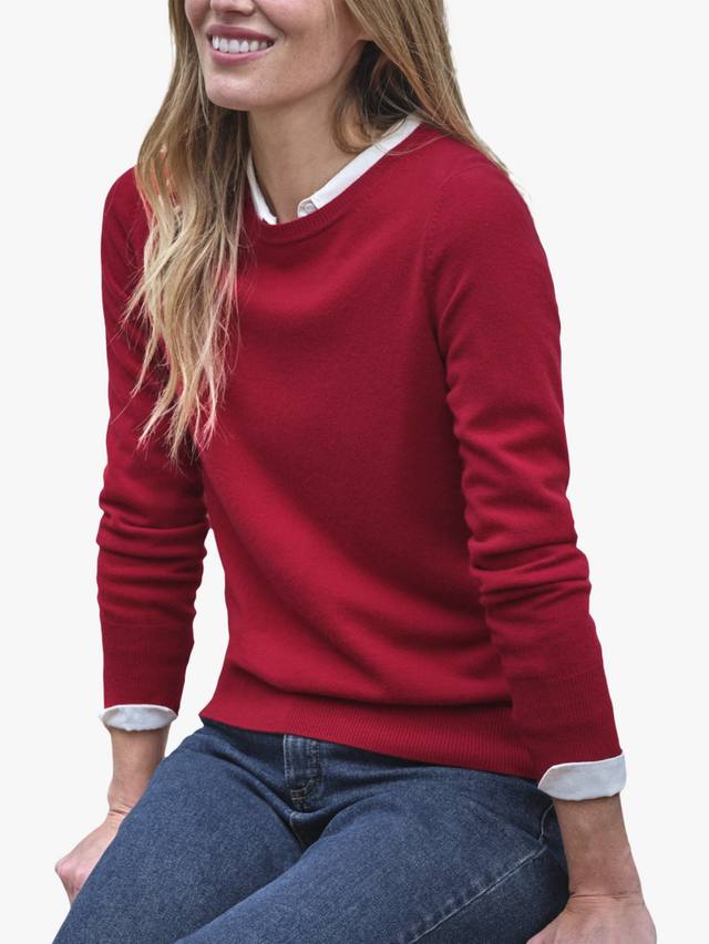 

Кашемировый свитер с круглым вырезом Pure Collection, Cherry Red