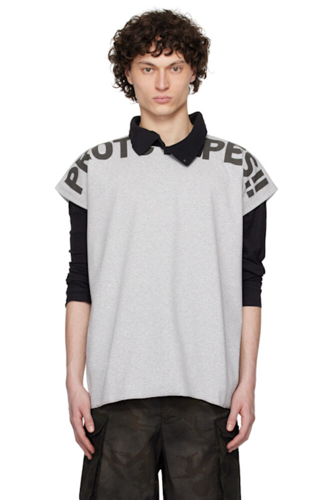 

Серая вафельная футболка Muscle Prototypes