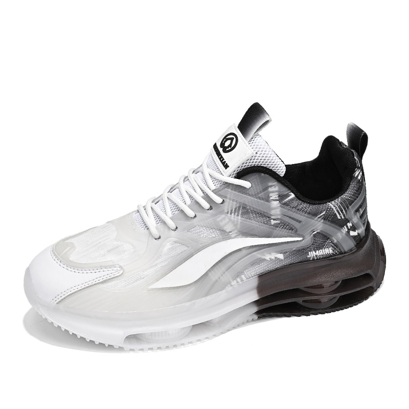 

King Jinmai Низкие повседневные мужские туфли черно-белые, цвет Black White