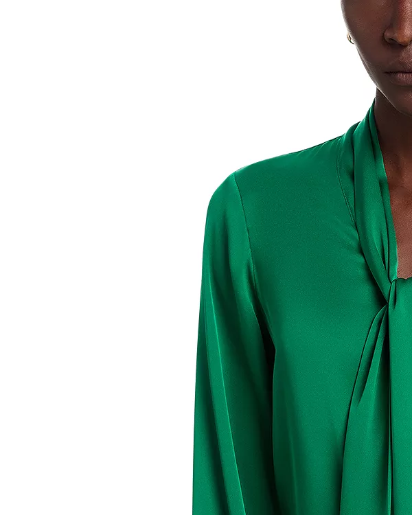 

Топ из шелковой смеси Nicoletta Elie Tahari, зеленый