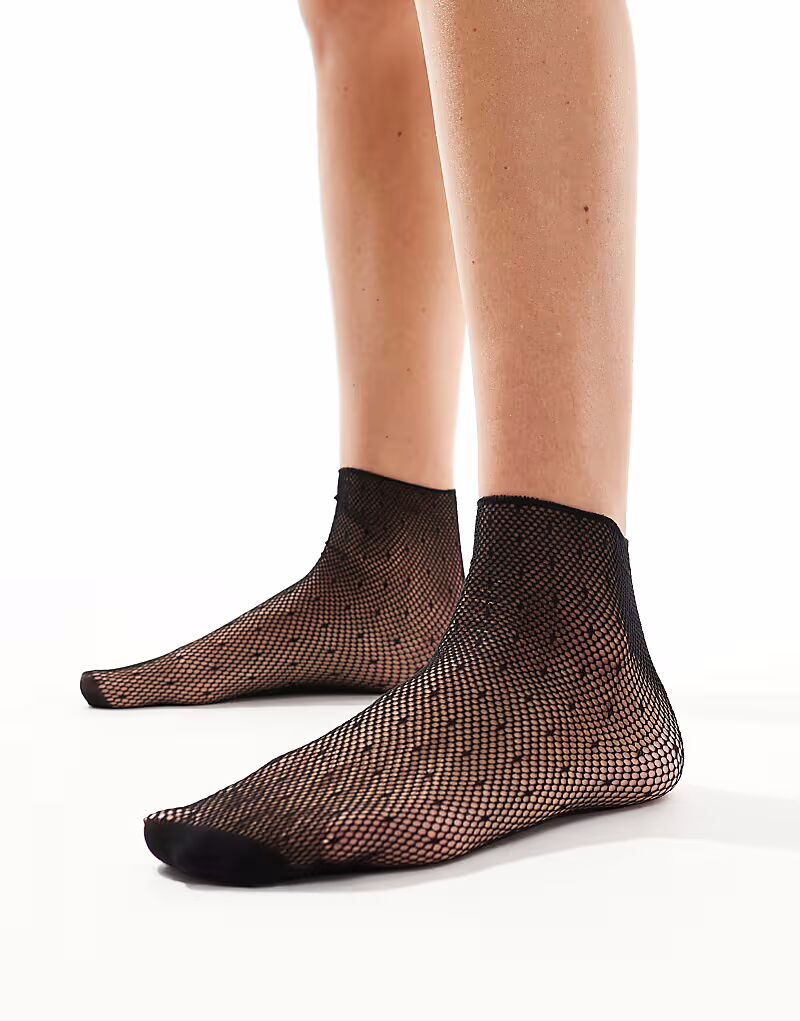 

Носки Pretty Polly в мелкую сеточку, прозрачные, черного цвета