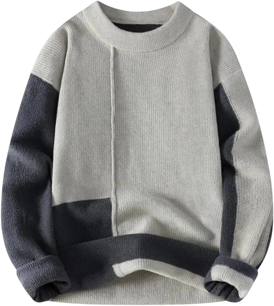 

Мужской свитер с воротником-гольф и аппликацией