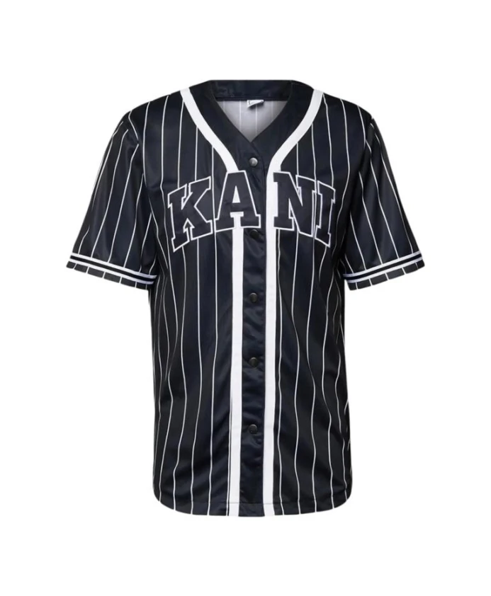 

Повседневная бейсбольная рубашка с логотипом с засечками. Karl Kani, черный