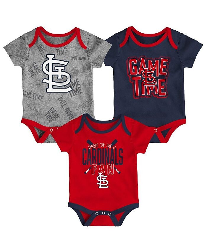 

Комплект боди из трех частей St. Louis Cardinals для новорожденных, красный, темно-синий, серый с меланжевым отливом Outerstuff, мультиколор