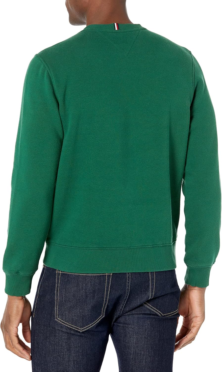 Мужская толстовка с длинным рукавом и круглым вырезом с логотипом Tommy Hilfiger, Darkened Emerald — фото 2