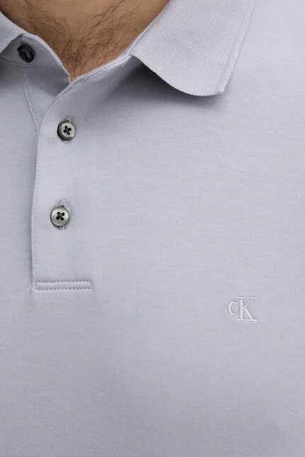 Поло Calvin Klein из эластичного хлопка, фиолетовое — фото 4