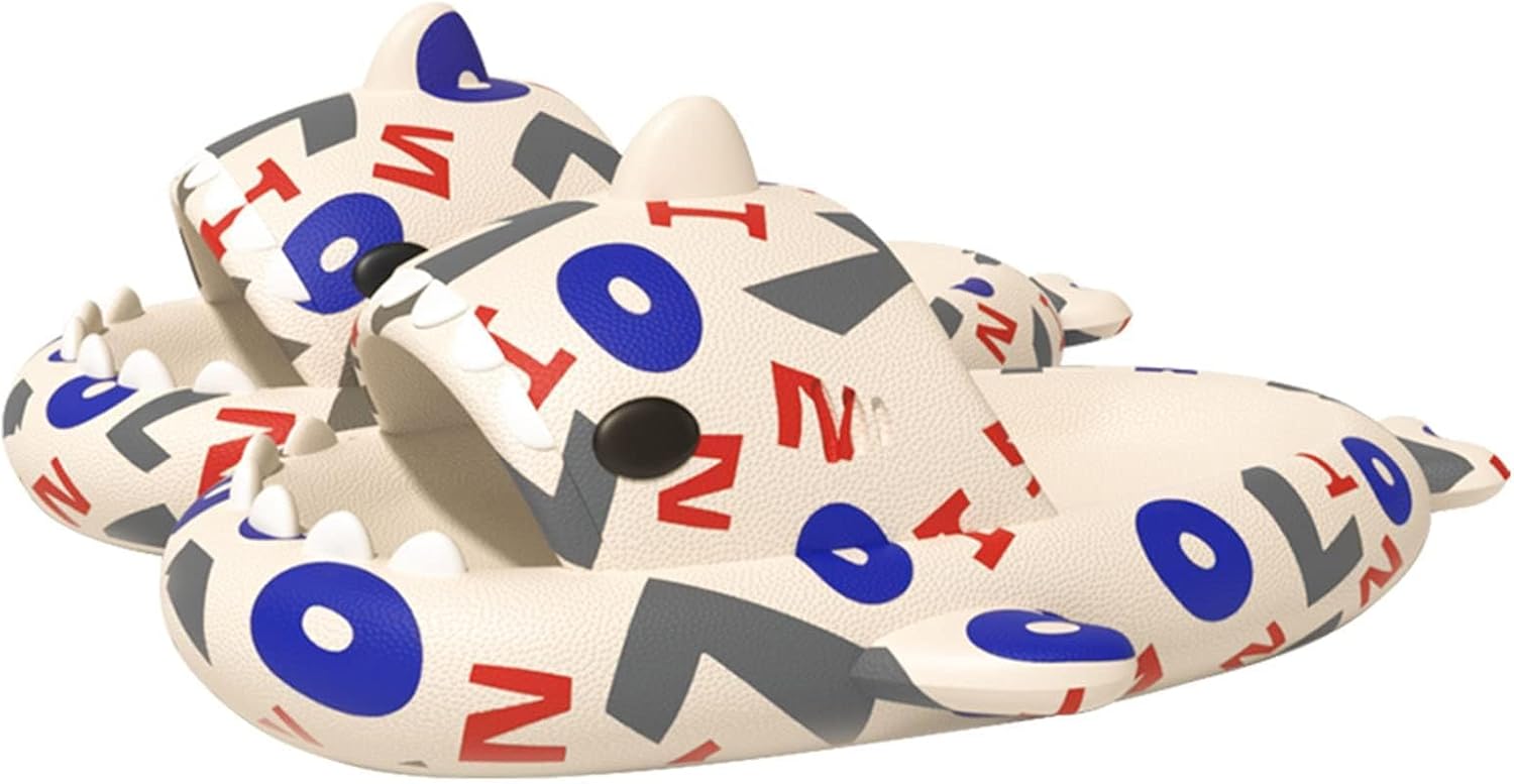 

Унисекс сандалии с изображением акулы, оригинальные улучшенные, противоскользящие, быстросохнущие, для женщин и мужчин, светло-голубые, размер универсальный 6-13 Generic