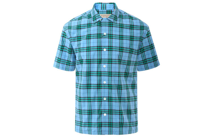 Мужская рубашка Burberry, цвет Blue/Green Plaid