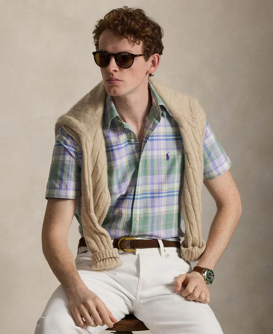 Мужская рубашка классического кроя Polo Ralph Lauren, Fades Mint Lavender Multi