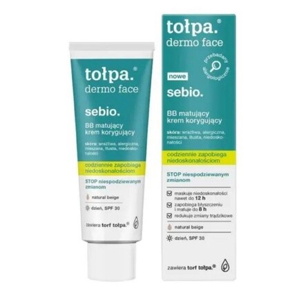 Tolpa Dermo Face Sebio Bb Матирующий корректирующий крем с SPF 30 40 мл, Toе‚Pa — фото 3
