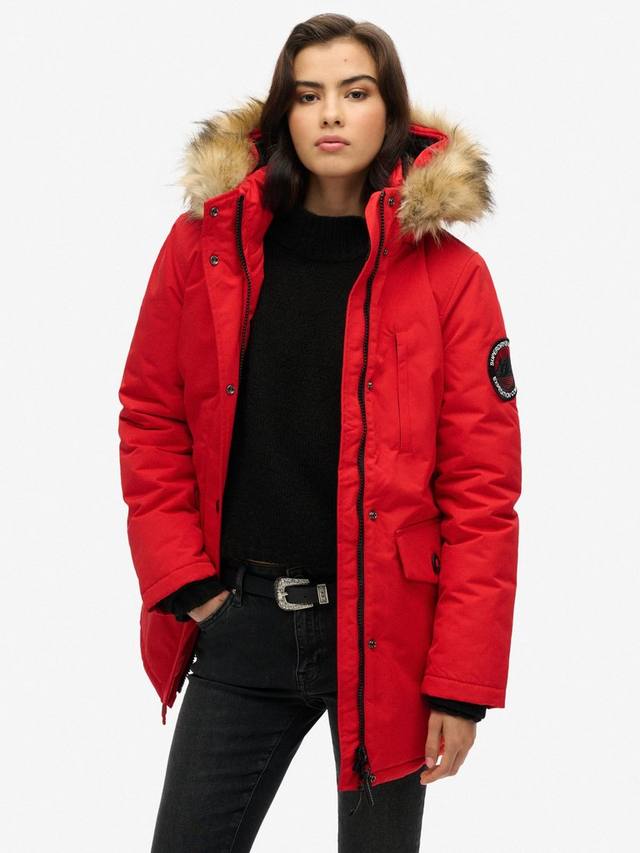 

Парка с капюшоном Everest из искусственного меха Superdry, High Risk Red