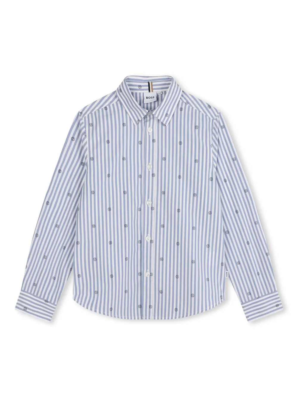 

Полосатая рубашка с логотипом BOSS Kidswear, синий