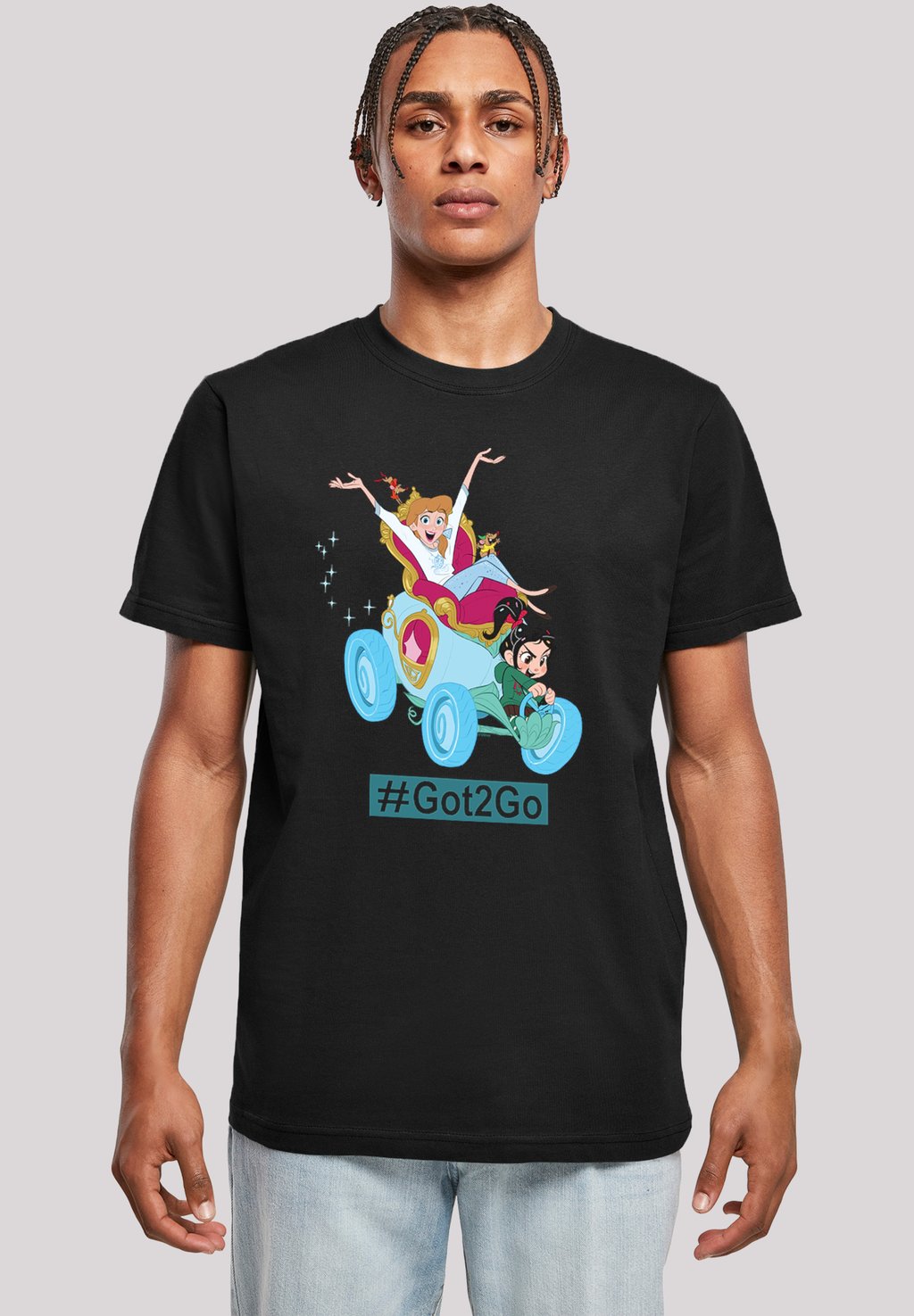 

Футболка с принтом DISNEY RALPH REICHTS CINDERELLA AND VANELLOPE F4NT4STIC, черный