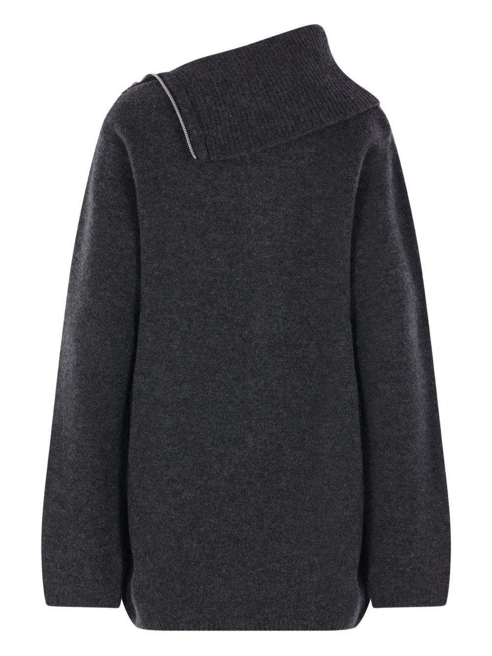 Шерстяной свитер с молниями Yohji Yamamoto, серый — фото 2