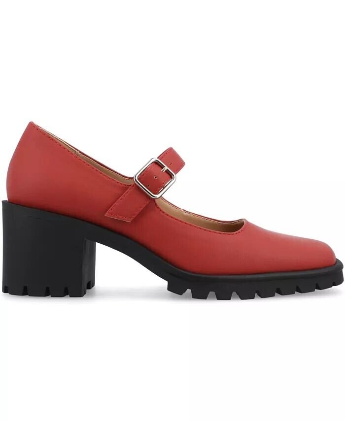 Женские туфли Mary Jane на подошве Gladys с выступами Journee Collection, красный — фото 2