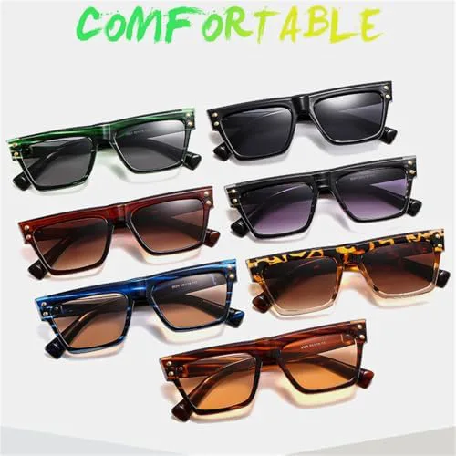 

Солнцезащитные очки в полосатой оправе 2027 года для женщин, винтажные солнцезащитные очки для мужчин и женщин с защитой от УФ-излучения UV400 MTZJH, Tea