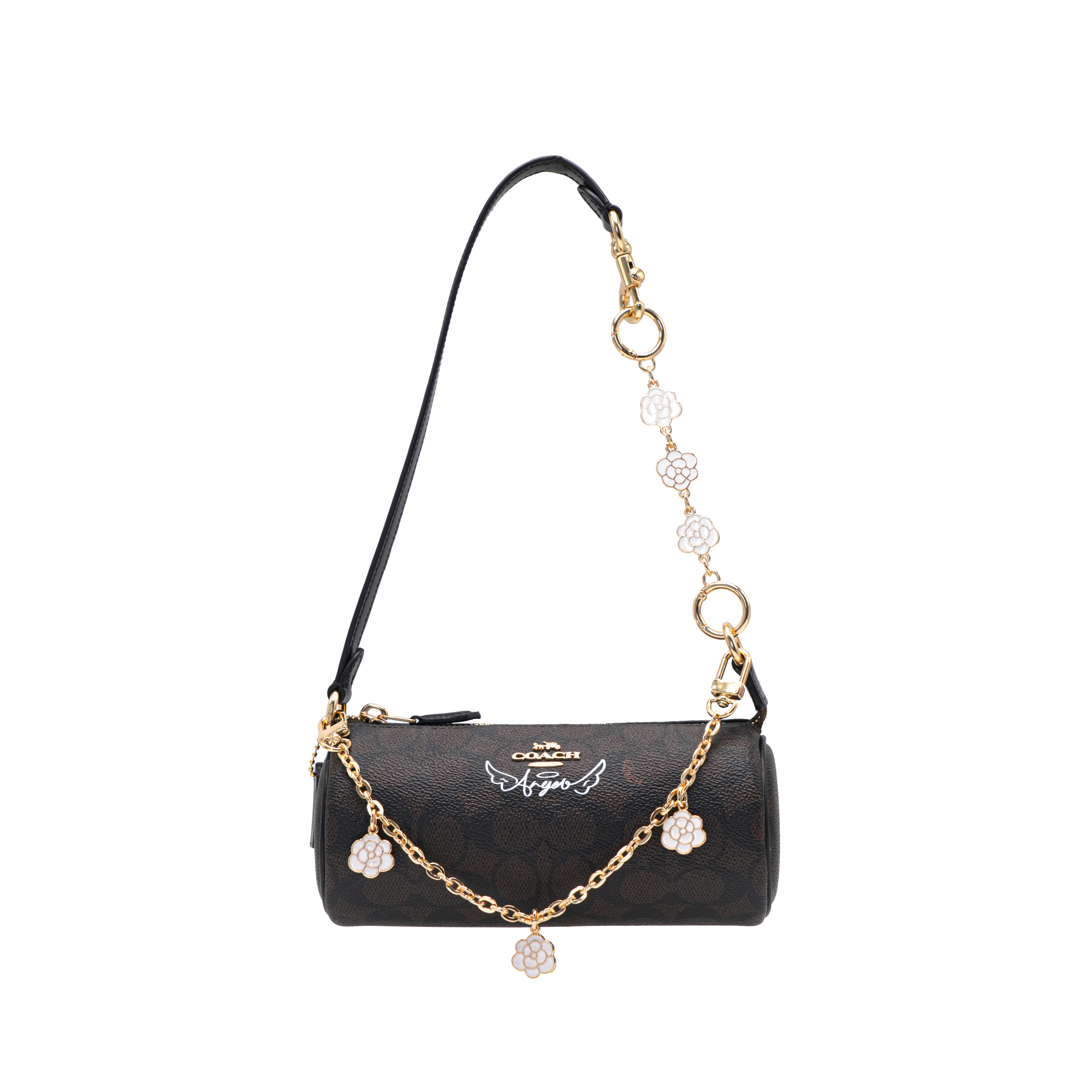 

COACH Миниатюрная круглая сумочка Nolita PVC с кожей Cool Play Koala, Camellia (Bag+Dust Bag)