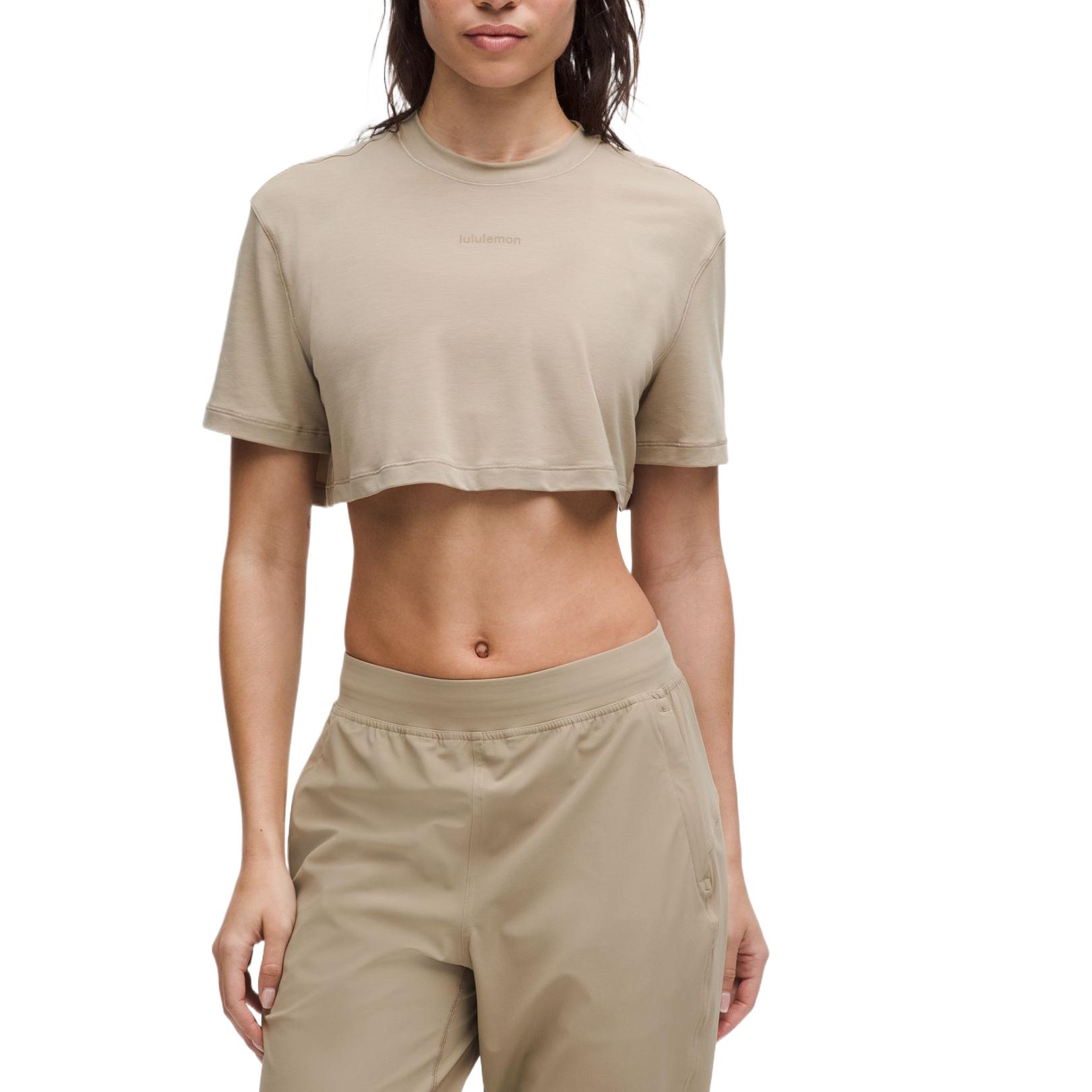 

Футболка с рукавом дроп-шилд женская Pure Oak Lululemon, темно-бежевый