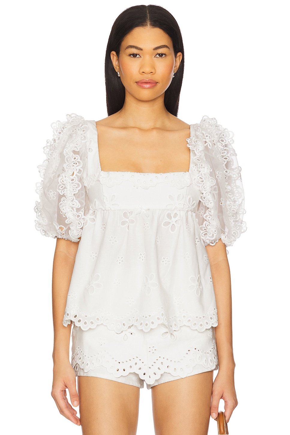 

Топ с вышивкой "маргаритка" For Love & Lemons, white