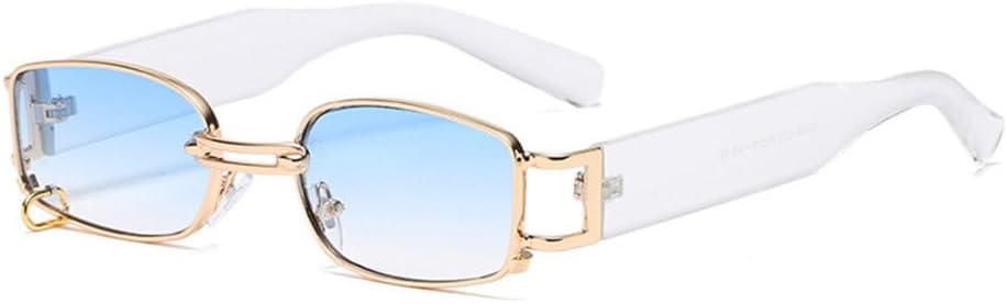 

Модные маленькие прямоугольные панк-солнцезащитные очки для женщин в винтажном стиле с металлическим декором, мужские солнцезащитные очки с защитой от УФ-излучения UV400 TYUVIVO, Black Gray