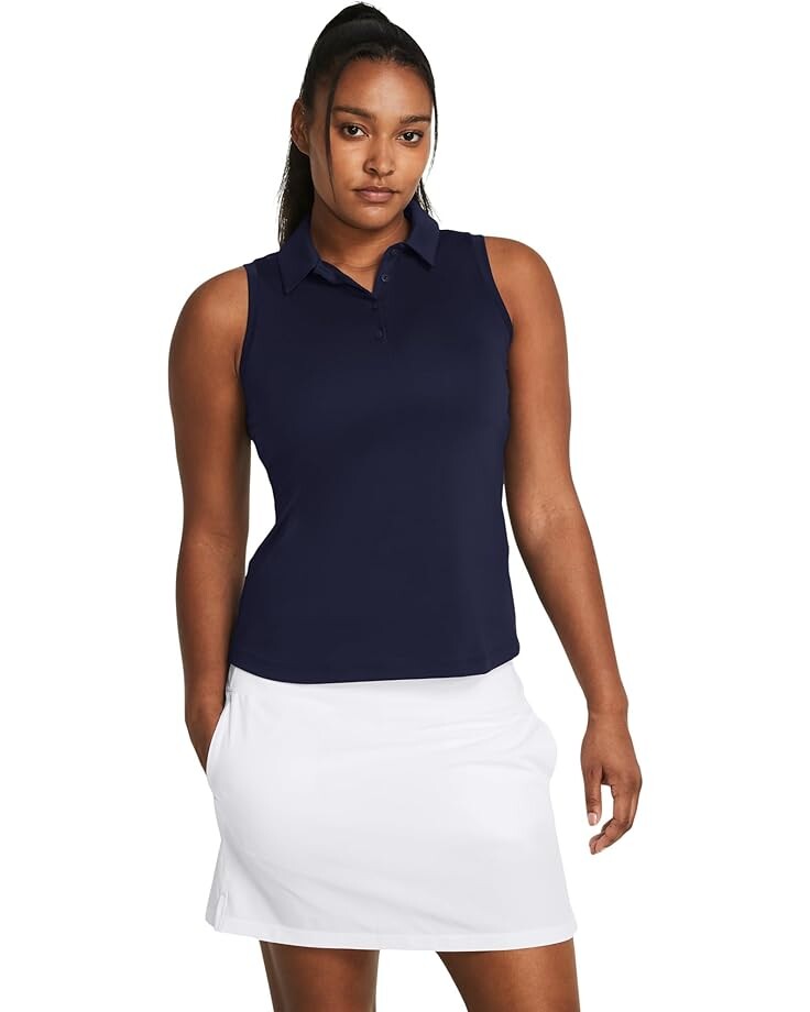 

Поло Under Armour Playoff Sleeveless, цвет Midnight Navy/Midnight Navy/Halo Gray