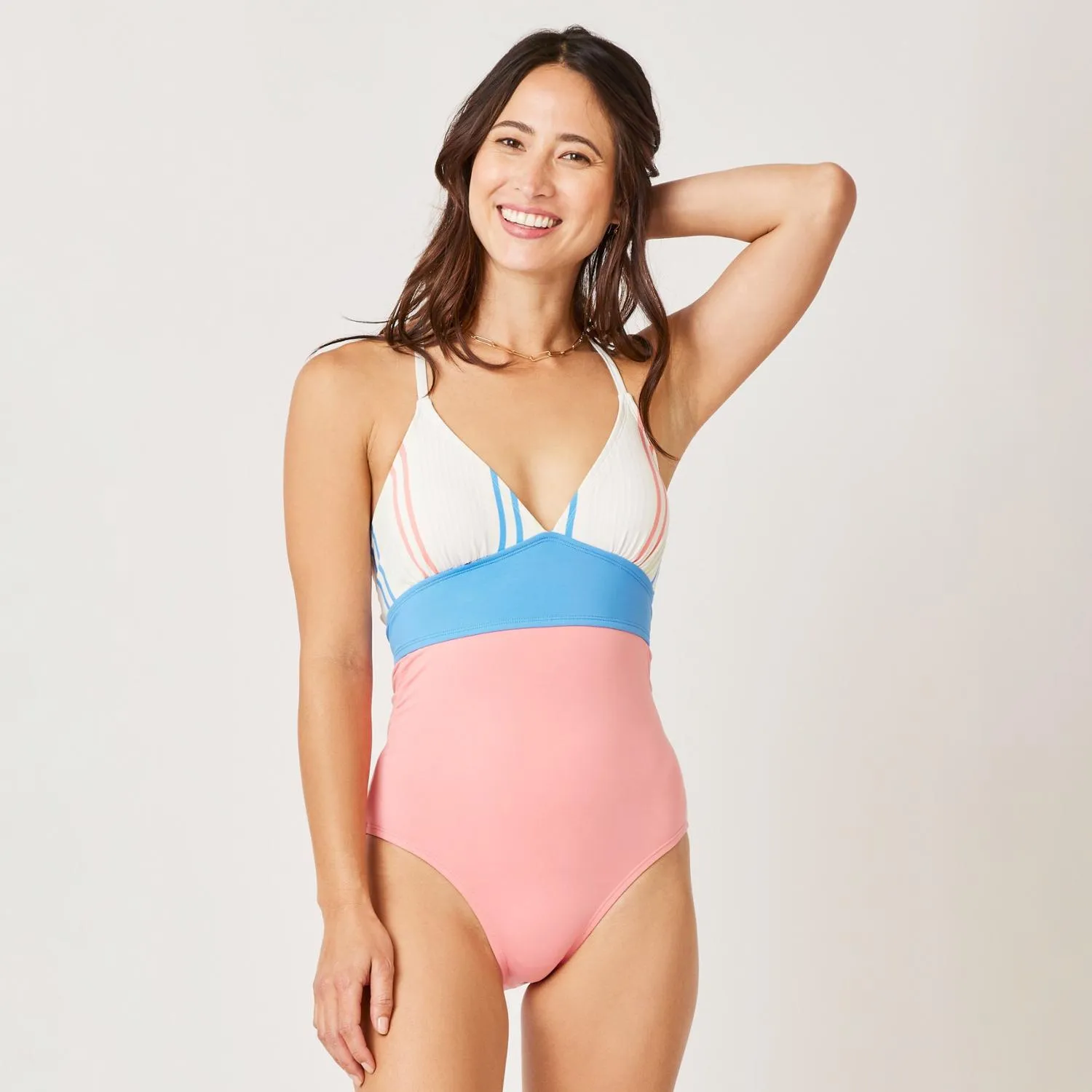 

Купальник Далия цельнокроеный Carve Designs, Sunny Stripe/Grapefruit