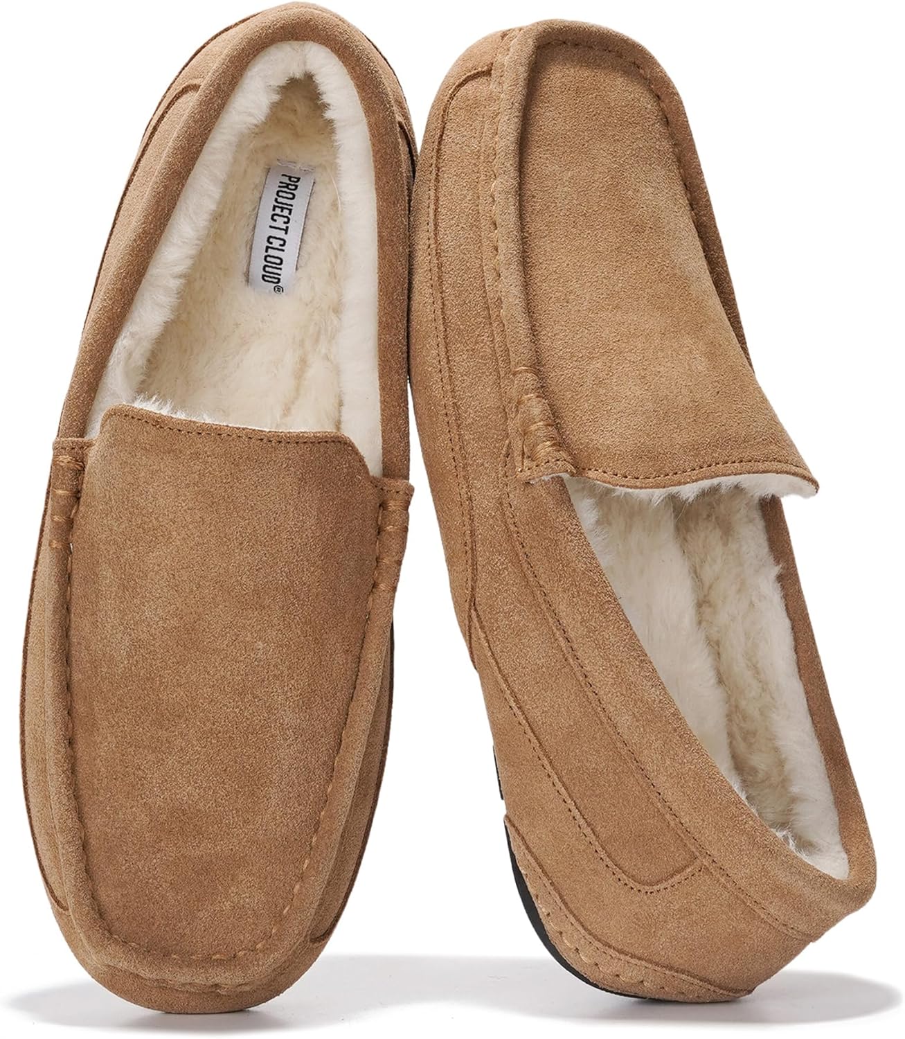 

Мужские тапочки Project Cloud из 100 натуральной кожи с стелькой из пены с эффектом памяти - нескользящие и легкие тапочки для дома и улицы для мужчин (Oswin), Chestnut Suede