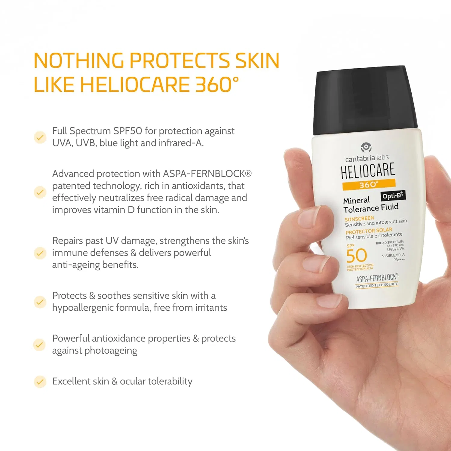 Минеральный солнцезащитный флюид SPF 50 «Mineral Tolerance Fluid» от Derma Enzinger Heliocare Heliocare — фото 2