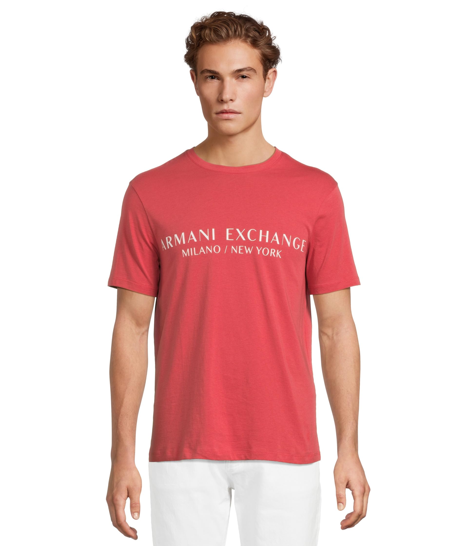 

Футболка Armani Exchange Milano/Ny Logo Tee, цвет Cardinal