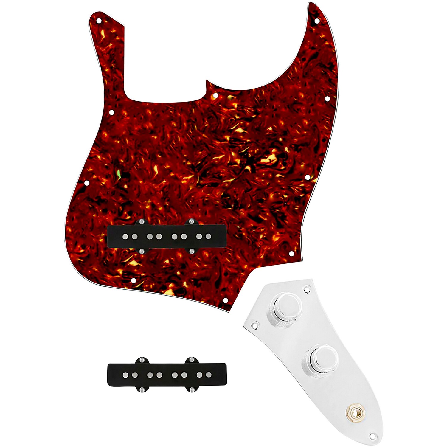 

Изготовленная на заказ накладка Jazz Bass 920d с карманными (винтажными) звукоснимателями и черепаховой пластиной управления JB-CON-C 920d Custom